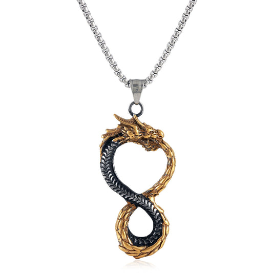European And American Titanium Steel Dragon Pendant For Men