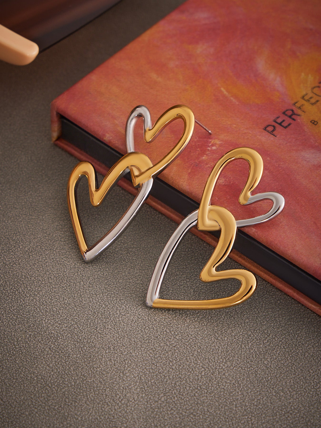 Planderful Double Love Earrings 18K Gold Plated Women