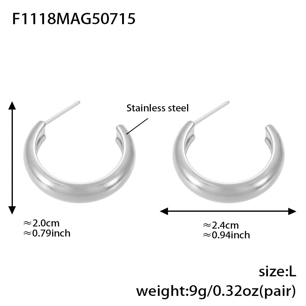 Planderful 18K Gold Plated C Shaped Color Earrings For Women