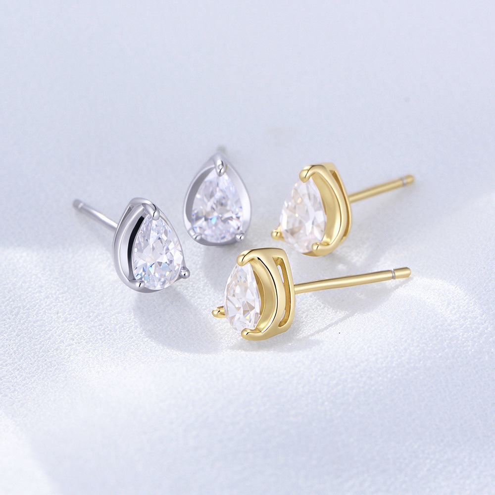 Specially For Water Drop Zircon Stud Earrings 925 Sterling Silver