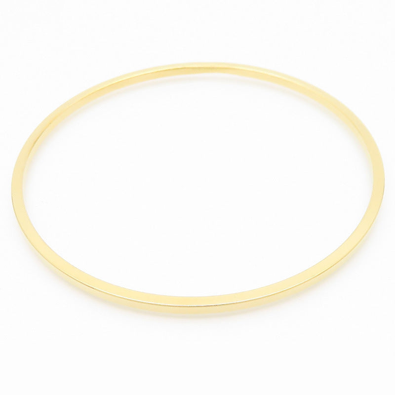 18k Vacuum Gold-Plated Straight-Facing 2mm Wide Square Line Bracelet – Stainless Steel