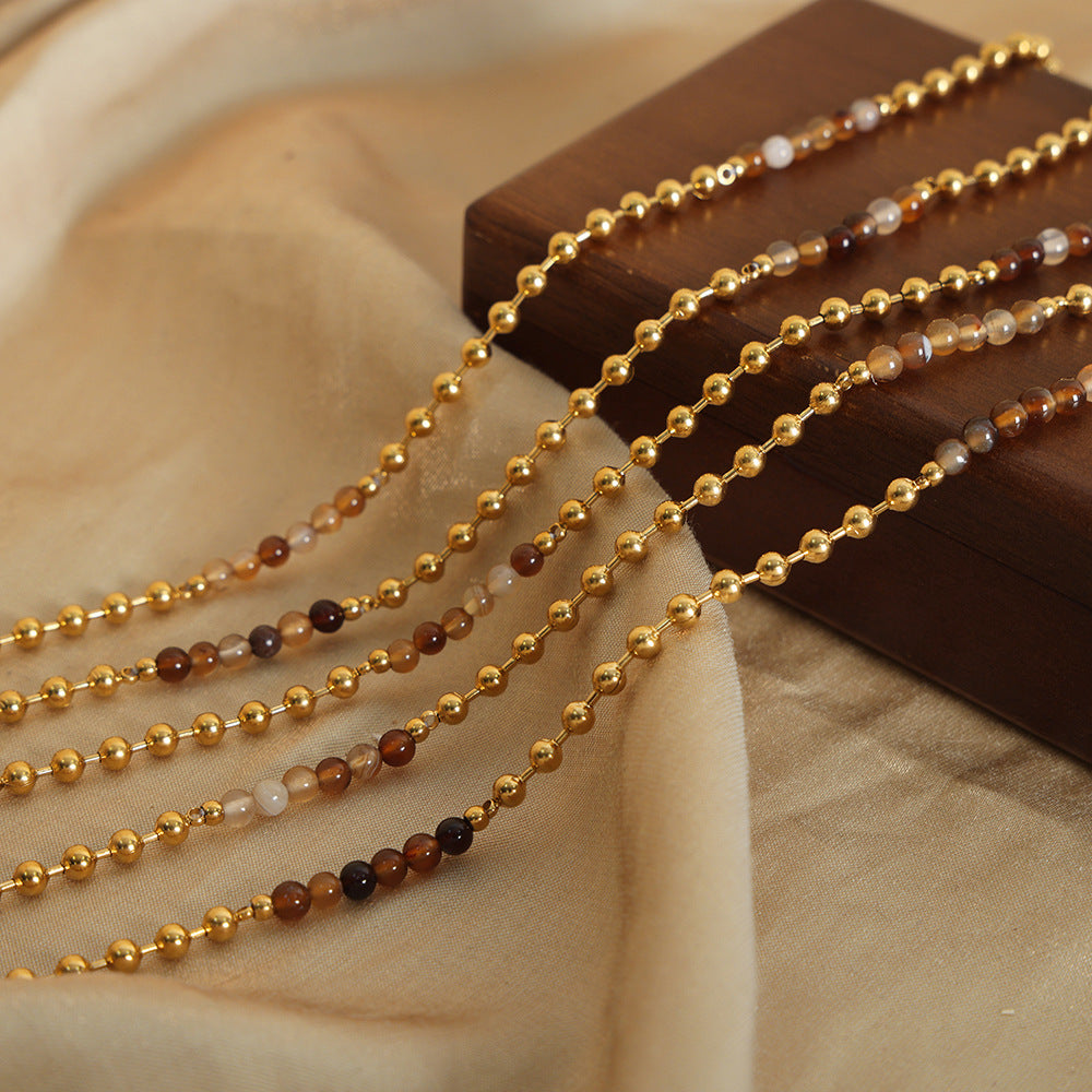 Golden Aura Handmade Beaded Necklace - Everyday Genie Collection
