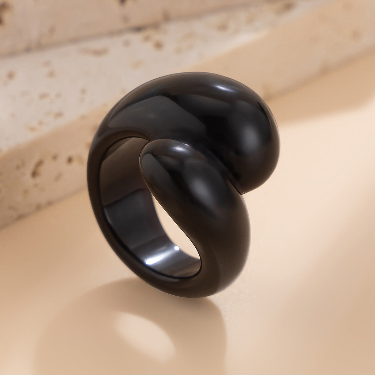 Planderful Water Drop Hug Ring Vienna Verve Transparent Geometric Statement Ring For Women