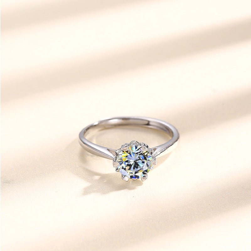 One-Carat Moissanite S925 Sterling Silver Ring