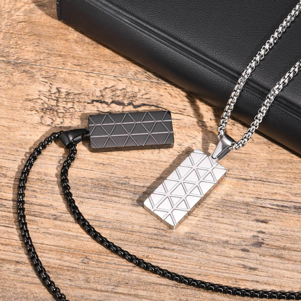 Geometric Black Stainless Steel Necklace