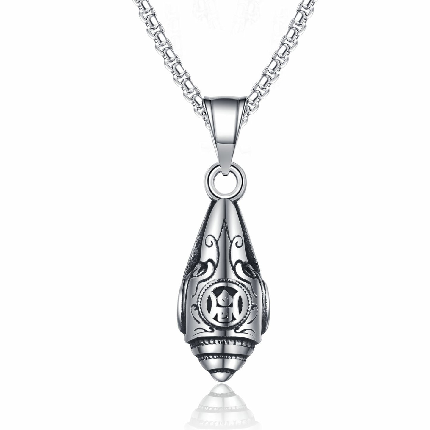 Steel Necklace - Elegant Pestle Conch Pendant Planderful Everyday Genie Collection