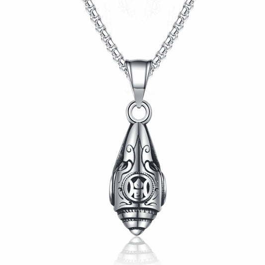 Steel Necklace - Elegant Pestle Conch Pendant Planderful Everyday Genie Collection
