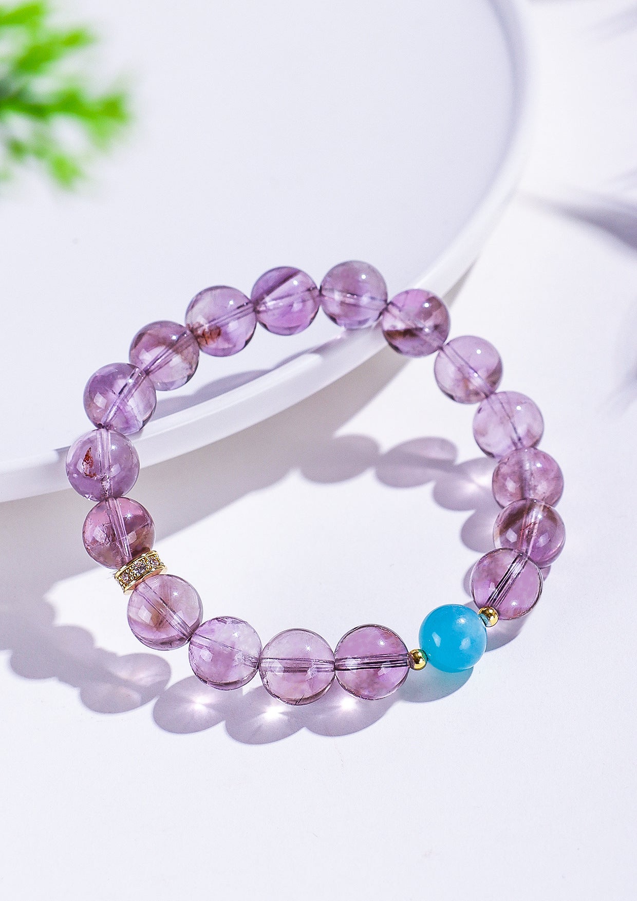 Planderful Fortune's Favor 10Mm Natural Bolivian Amethyst Beaded Bracelet – Premium Quality Natural Gemstone