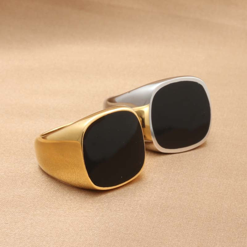 European And American Jewelry Titanium Steel Epoxy Ring Men