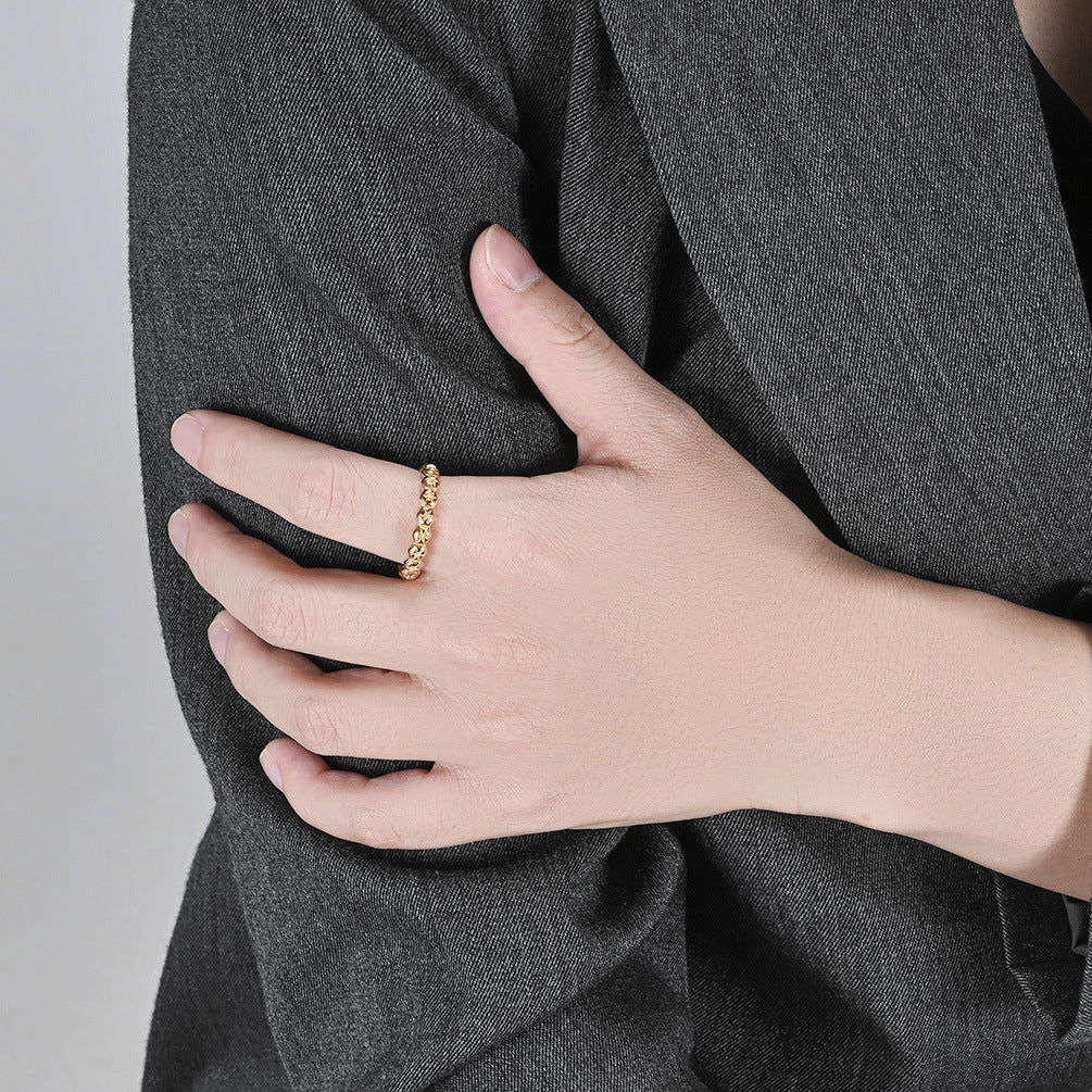 Planderful Gold Plated Titanium Steel Ring For Women Everyday Genie Elegant Daily Wear Jewelry