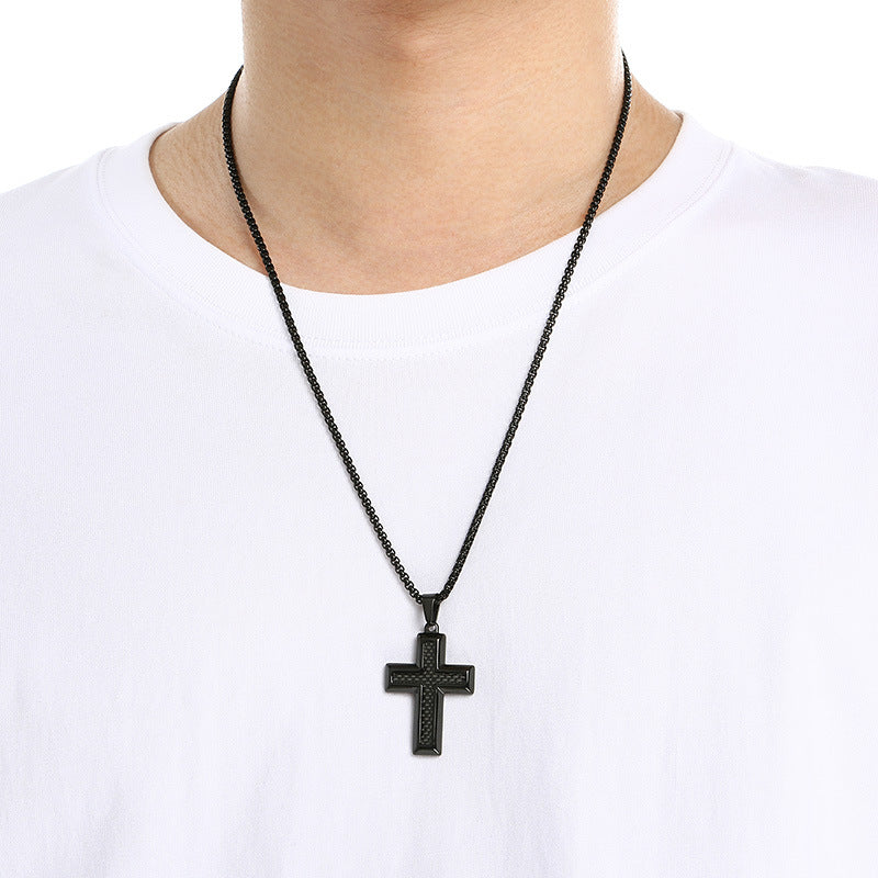 Planderful Stainless Steel Pendant Two Tone Cross Men Retro