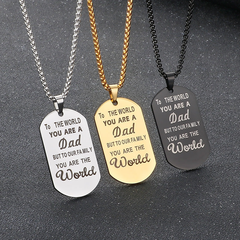 Planderful Stainless Steel Dad Pendant Personalized Gift