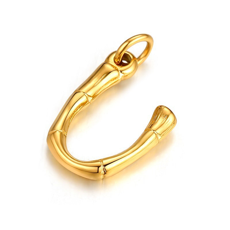 Cross-Border Popular Titanium Steel Letter Necklace Fashion