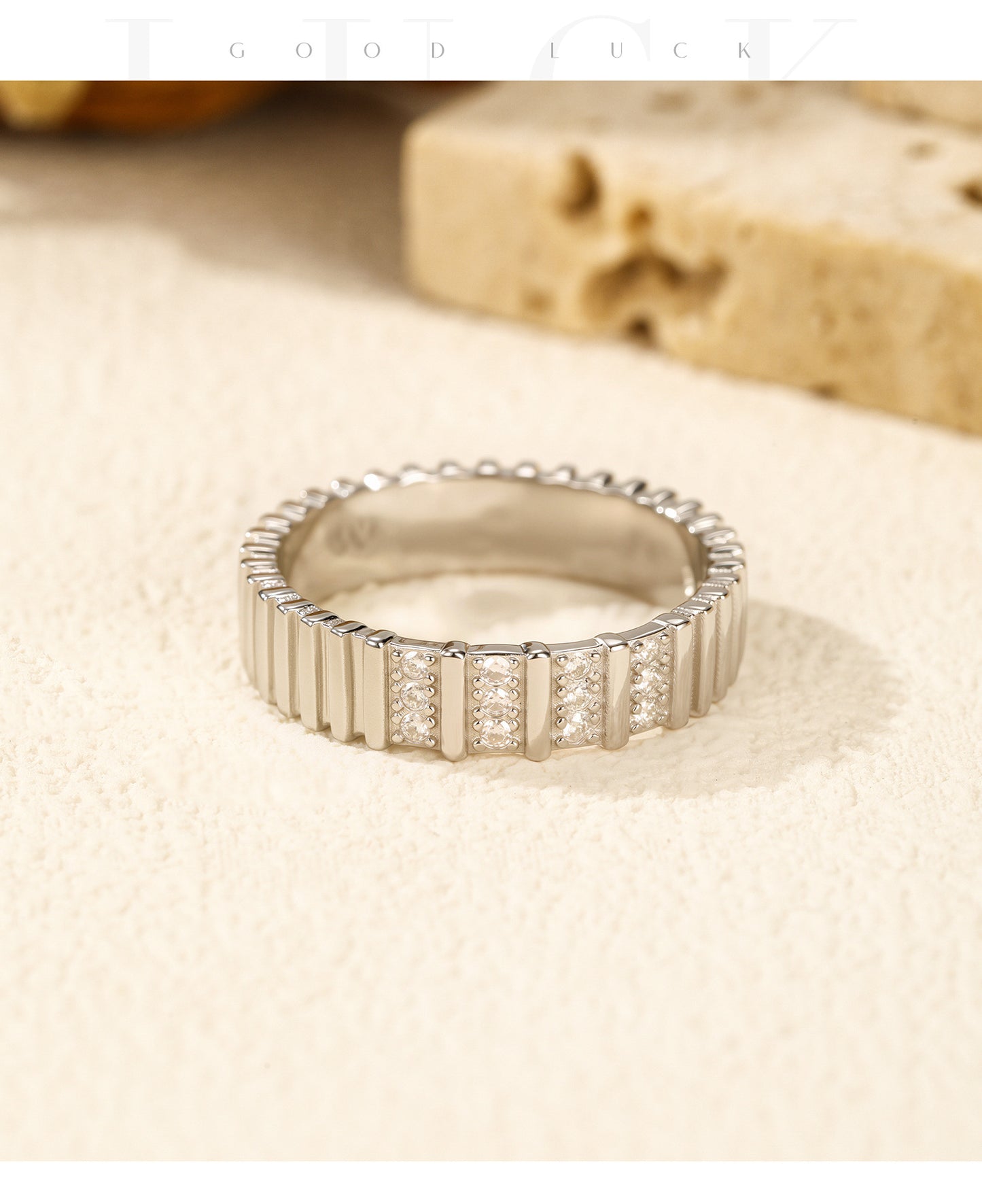 Planderful Moissanite Sparkling Ring – Elegant Sterling Silver Design