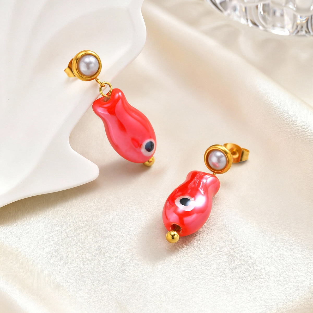 Stainless Steel Pearl Earrings