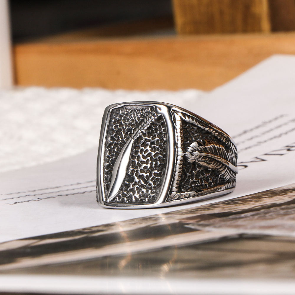 Non-Fading Nepalese Punk Titanium Steel Men's Ring Street Party Festival Ring