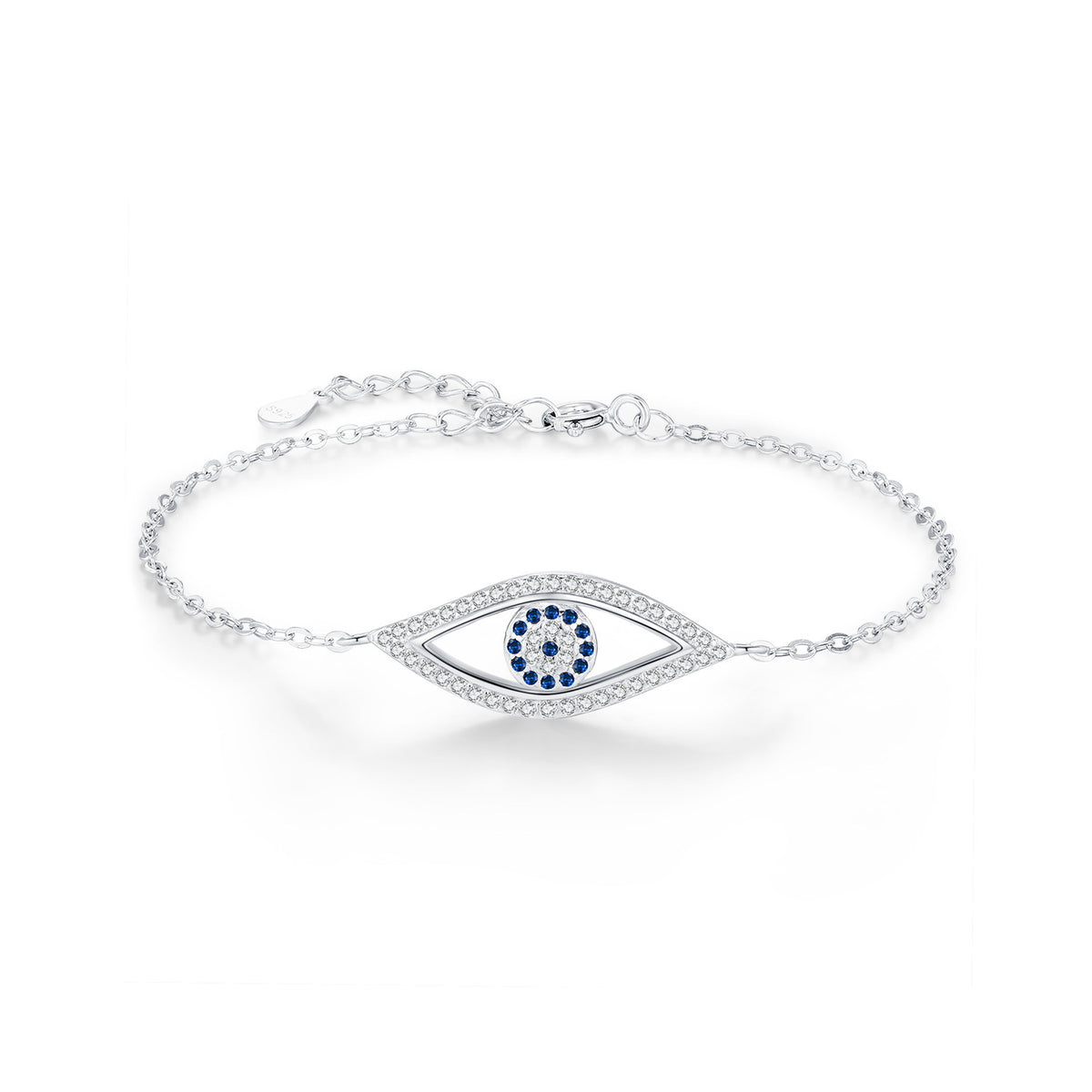 925 Sterling Silver Eye Openwork Zircon Bracelet