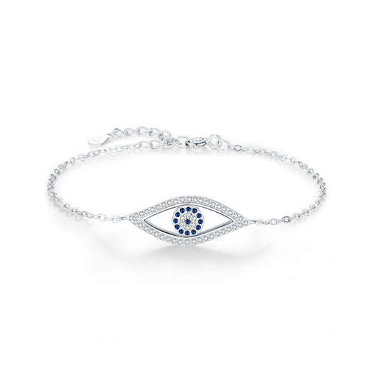 925 Sterling Silver Eye Openwork Zircon Bracelet