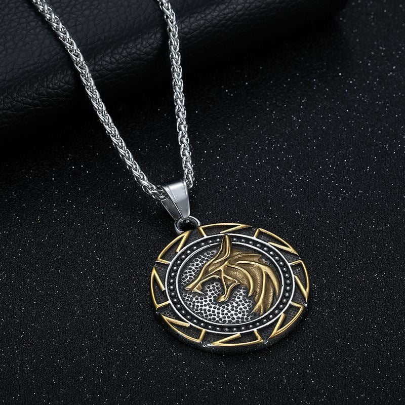 Planderful Viking Rune Pendant Necklace for Men Stainless Steel Durable Nordic Jewelry