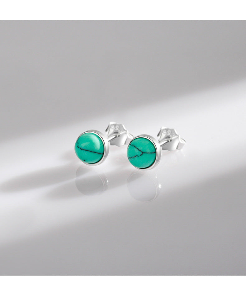 925 Sterling Silver Turquoise Stud Earrings