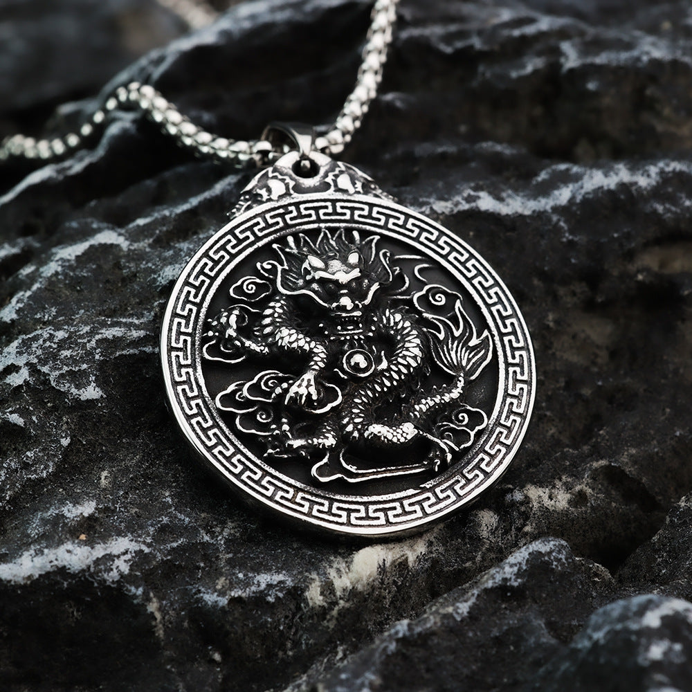 European And American Retro Jewelry Stainless Steel Dragon Pendant