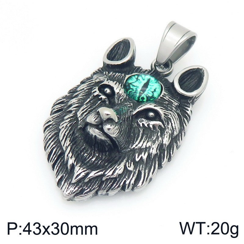 Planderful Mens Pendant Titanium Steel Turquoise Pentagram