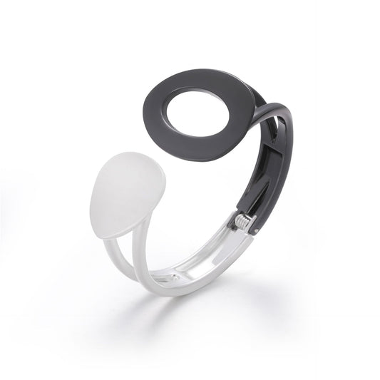 Wide-brimmed Metal Bracelet with Niche Design Mirror - Vienna Verve Collection