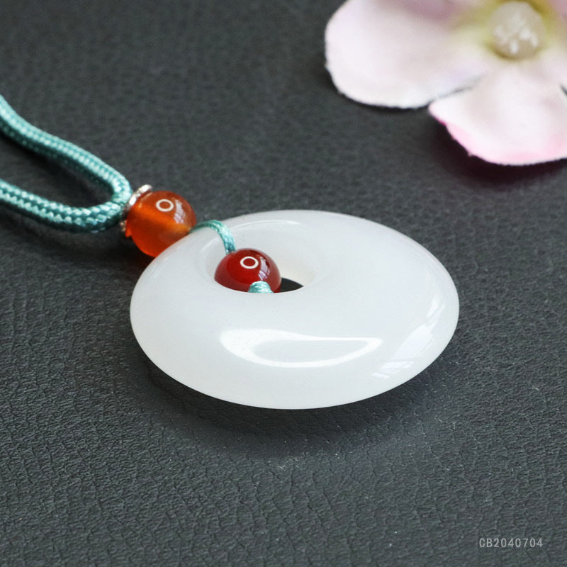 Golden Silk Jade Princess Buckle Pendant
