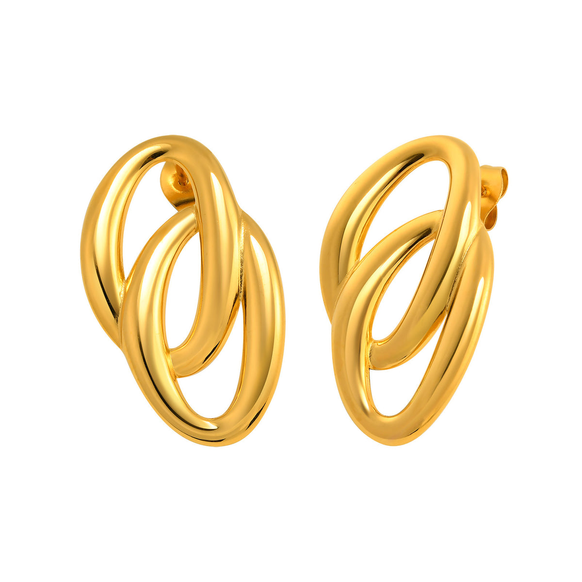 Polished Gold-Tone Statement Earrings