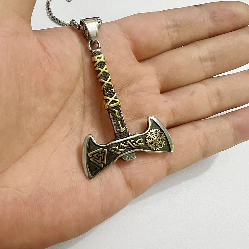 Viking Axe Necklace For Men Stainless Steel Pendant By Planderful Everyday Genie Collection Rugged