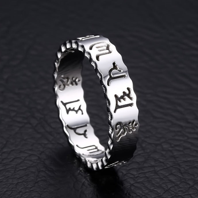 Stainless Steel Hollow Ring Men Titanium Steel Jewelry Wholesale