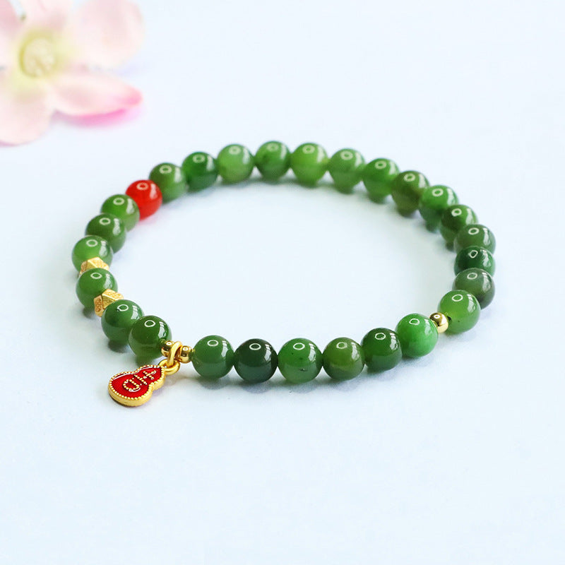 Hetian Jasper & Red Agate Beaded Bracelet