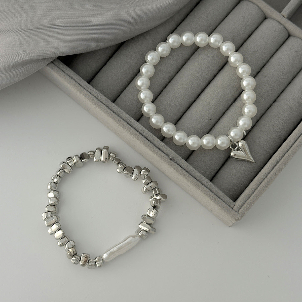 Love Pendant Bracelet Beaded Stackable Imitation Pearl By Planderful Vienna Verve For Fashionable Women