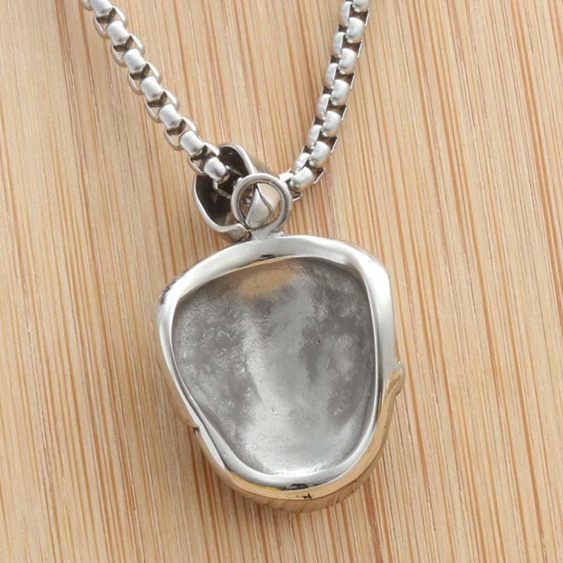 Personalized Titanium Steel Skull Pendant Necklace for Men - Trendy Punk Design by Planderful