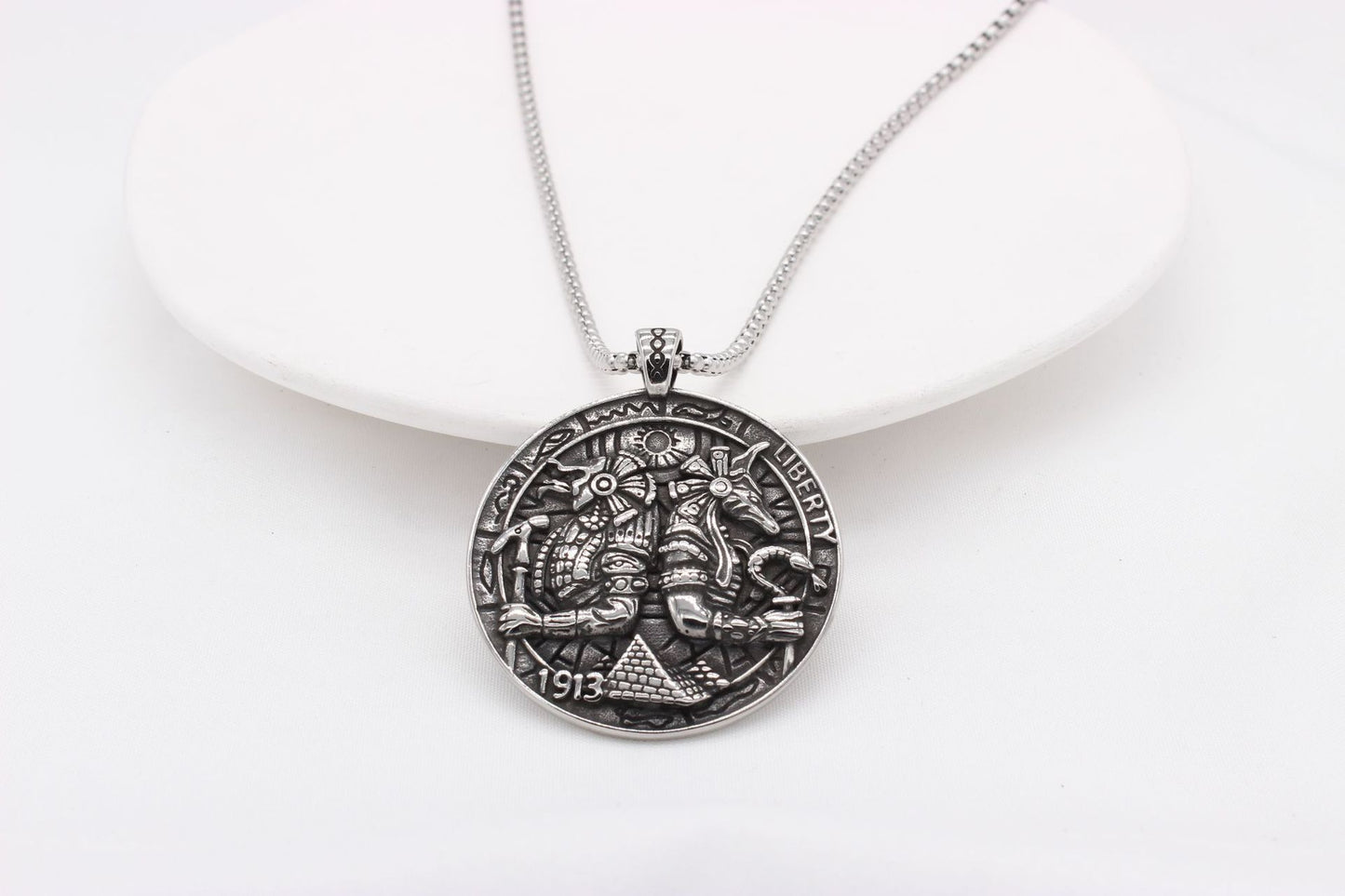 Anubis Pendant Titanium Steel Card Pendant For Men And Women Unisex Protection Statement Planderful Everyday Genie