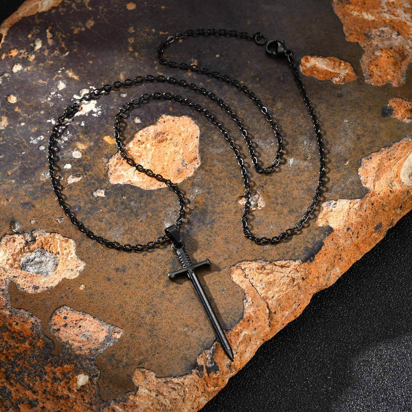 Planderful Sword Pendant Necklace Personalized For Men