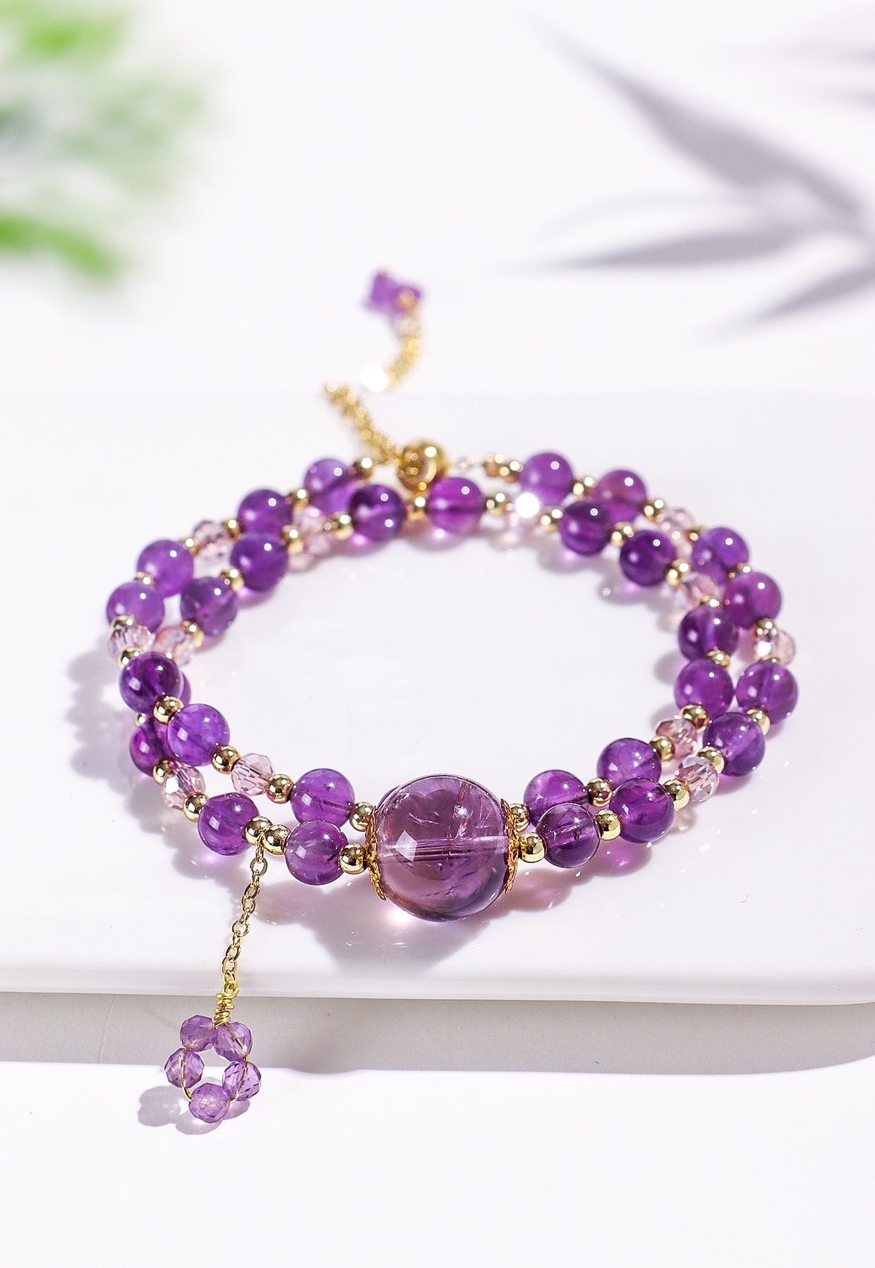 Planderful Fortune's Favor Bracelet – Elegant Amethyst Beaded Design
