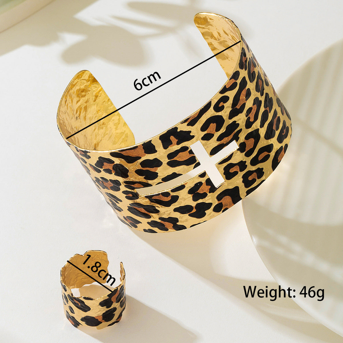 Planderful Vienna Verve Jewelry Set – Retro Metal Leopard Print Design