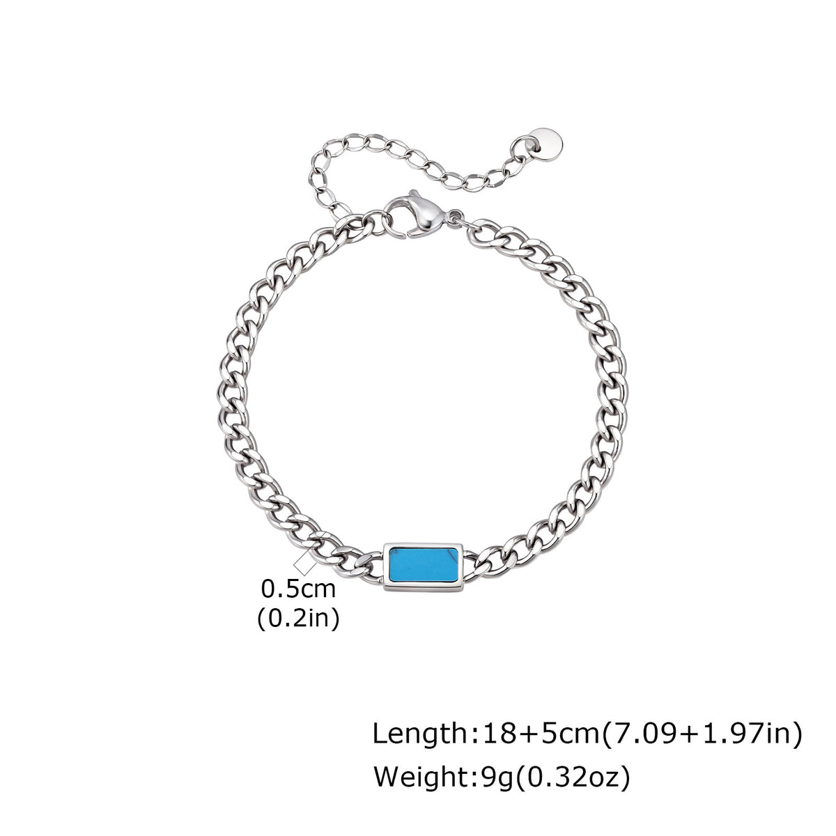 Turquoise Stainless Steel Bracelet