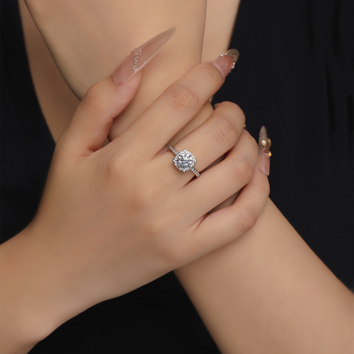 Lotus Four-Claw S925 Sterling Silver Women's Ring