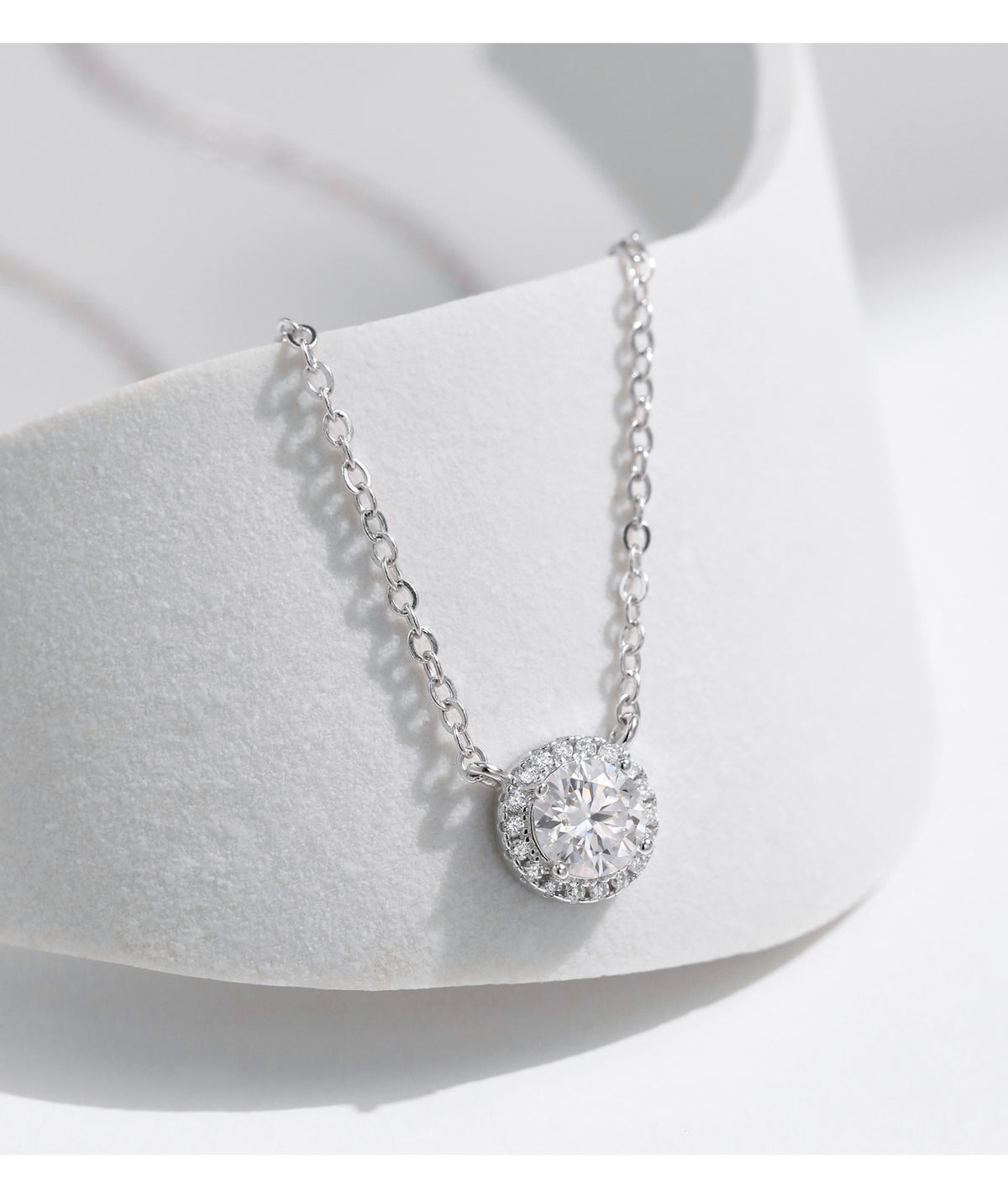 925 Sterling Silver 1 ct Geometric Moissanite Necklace