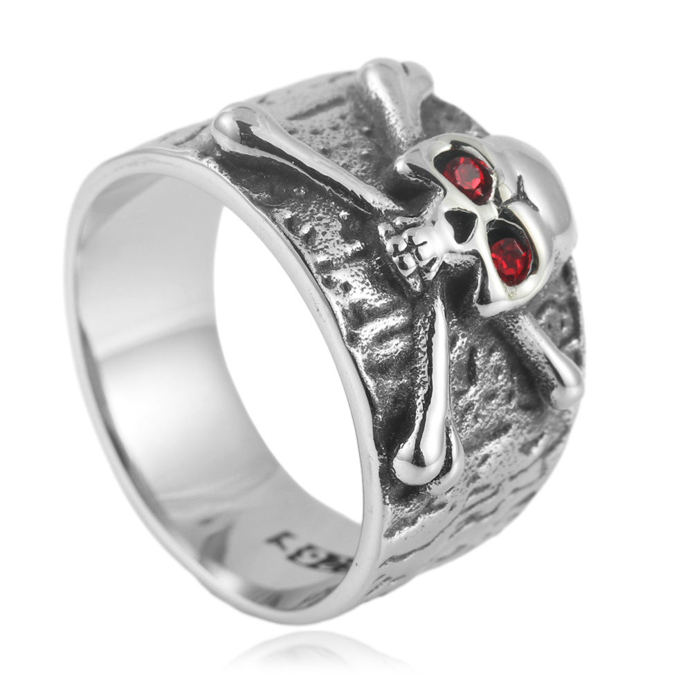 Planderful Titanium Steel Skull Ring For Men And Women Unisex Punk Gothic Statement Jewelry Durable