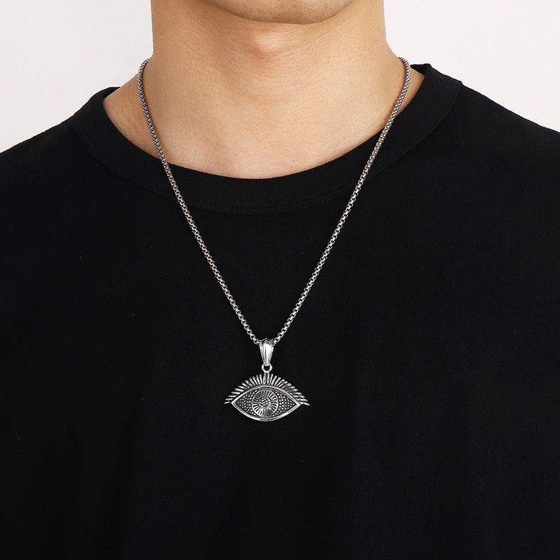 Old Creative Turtle Pendant, Retro Polka Dot Flower Turtle Devil's Eye Titanium Necklace