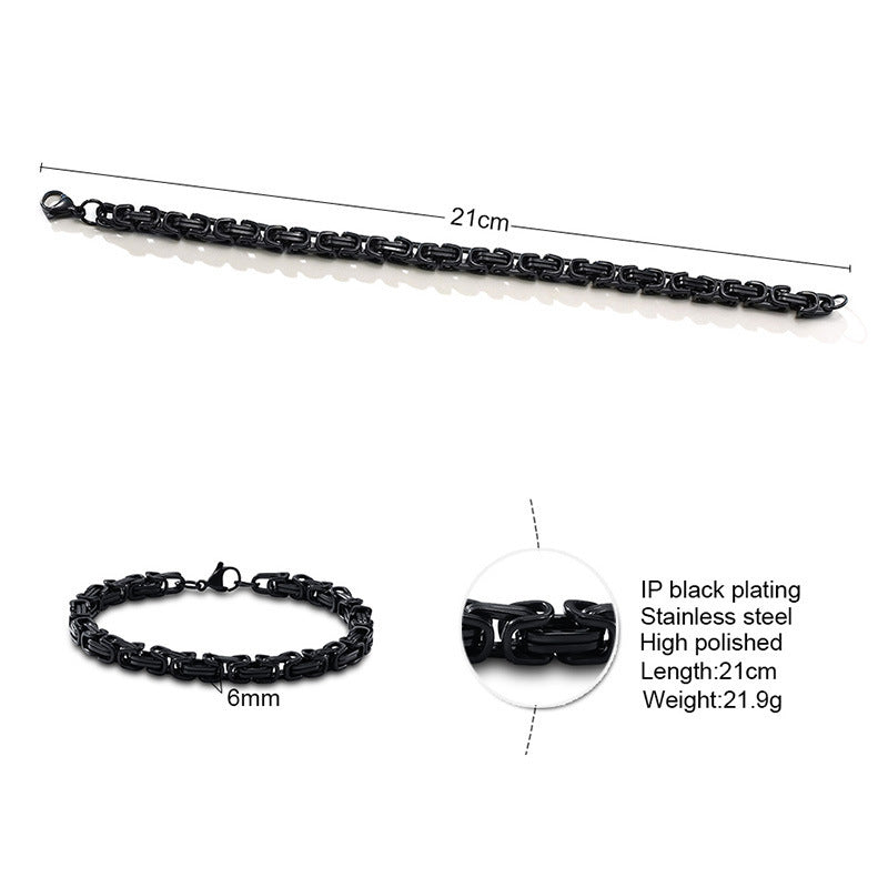 Square Byzantine Gold Foreign Stainless Steel Bracelet for Men