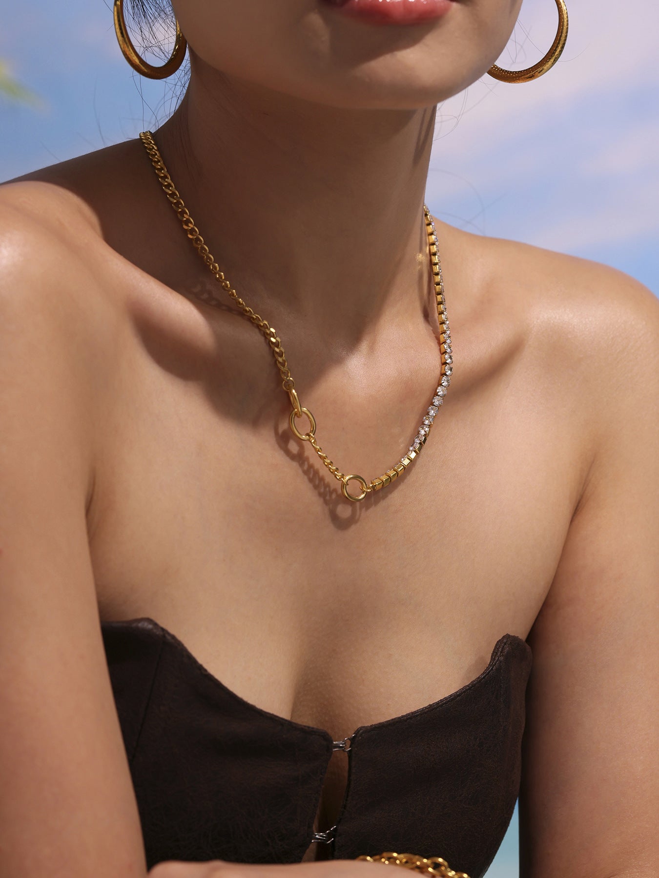 Planderful Dancing Girl Collarbone Necklace 5A Zircon Women