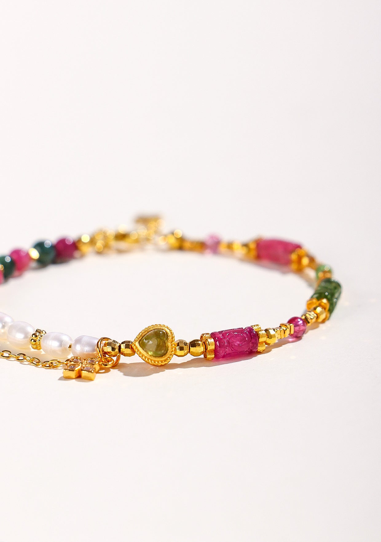 Planderful Fortune's Favor Bracelet – Elegant Tourmaline and Pearl Design