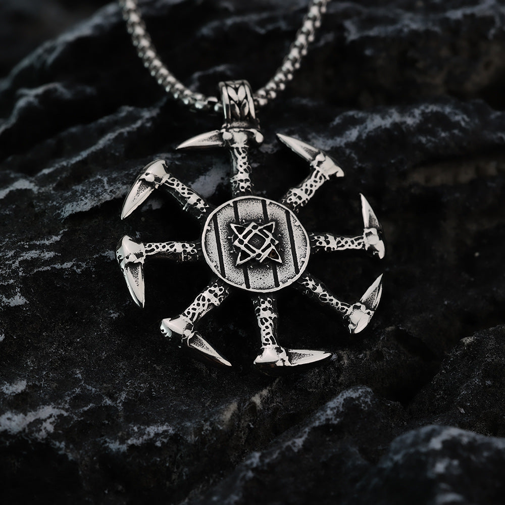 Viking Pendant Titanium Steel Necklace For Men Legendary Norse Legacy Logo Planderful