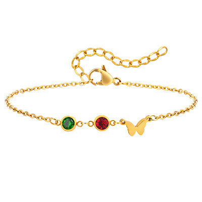 Cross Butterfly Zircon Stainless Steel Bracelet Unisex