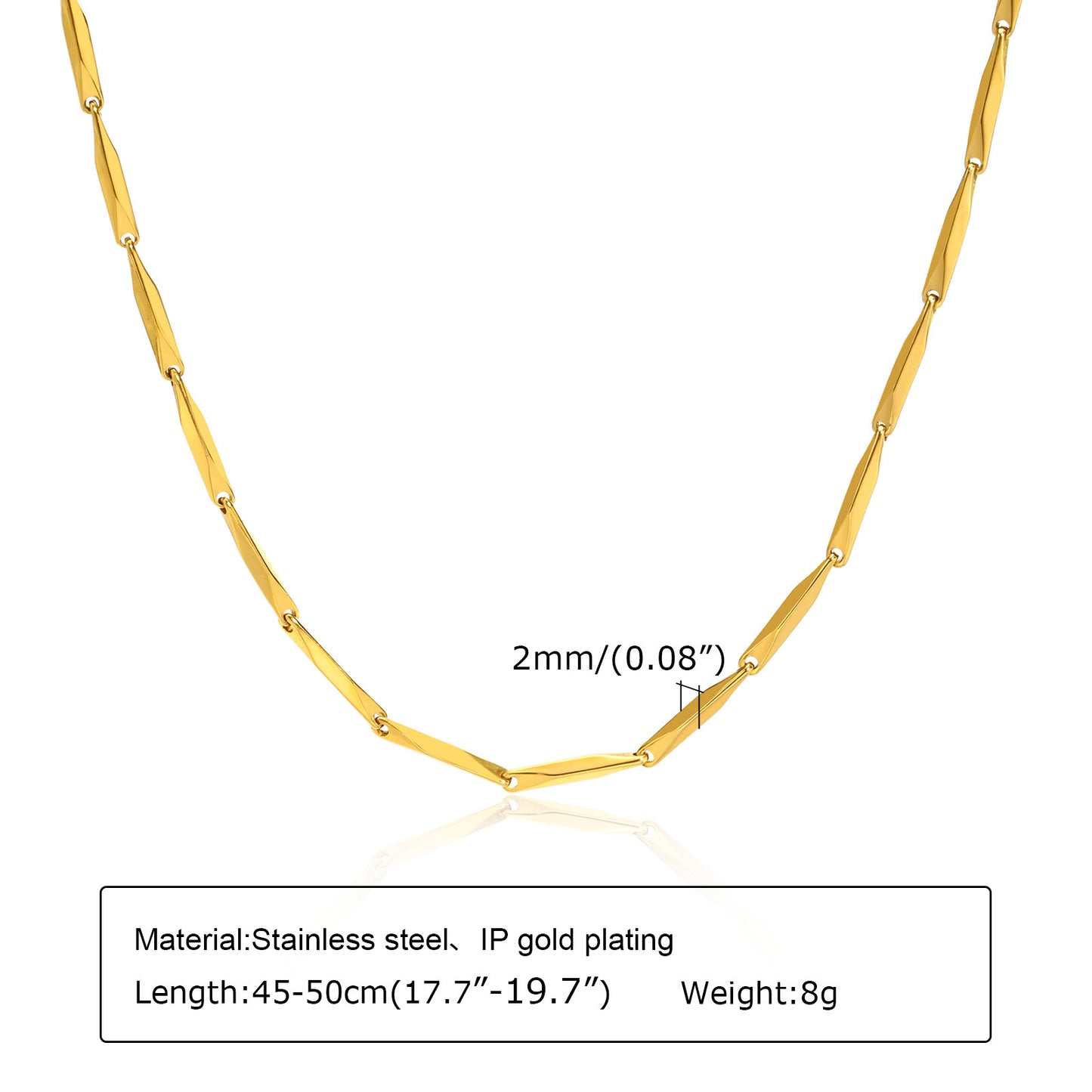 Ins Wind Necklace Women's Necklace Stainless Steel Melon Seed Chain