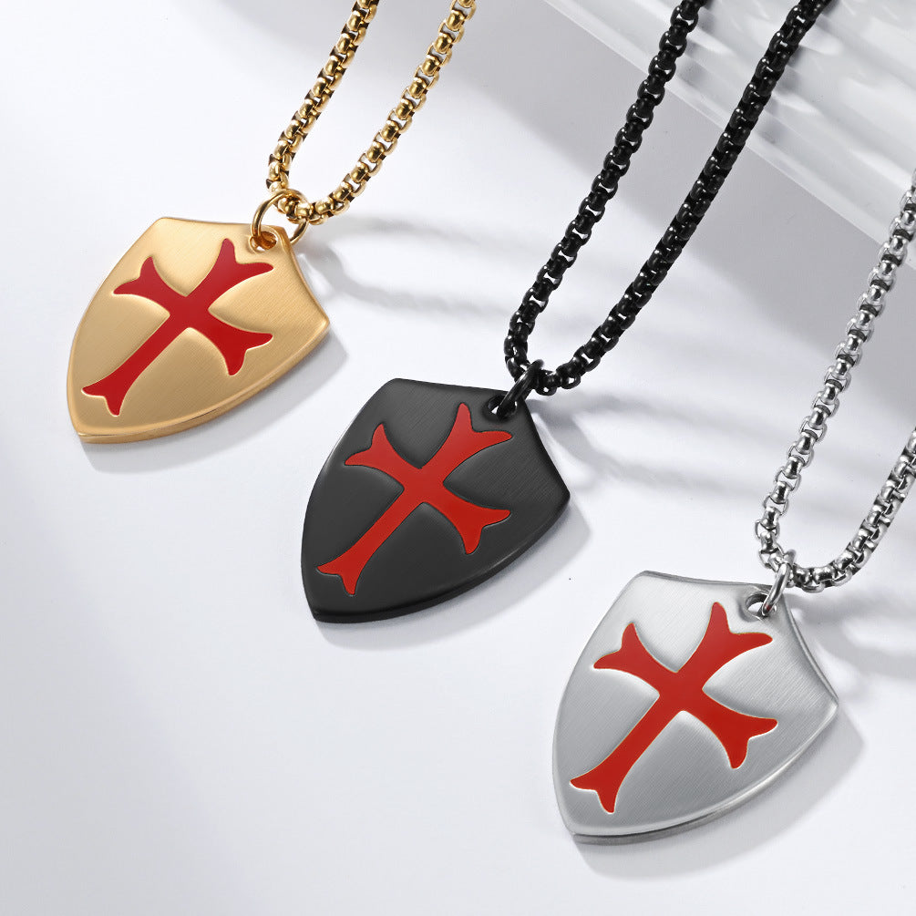 Planderful Cross Shield Necklace For Men With Durable Titanium Steel Pendant Everyday Genie